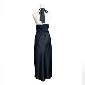Brand New Joie Black Halter Tie Open Back Silky Dress